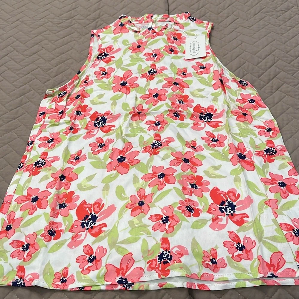 CALLIE PINK FLORAL RUFFLE TANK/NWT/Small